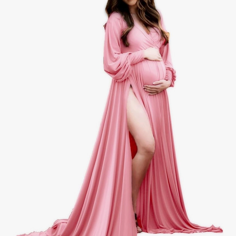 Elegant Pink Maternity Gown
